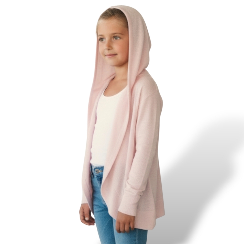 It's Our Time Girl's Pink Hooded Cardigan Sweater Medium 10/12